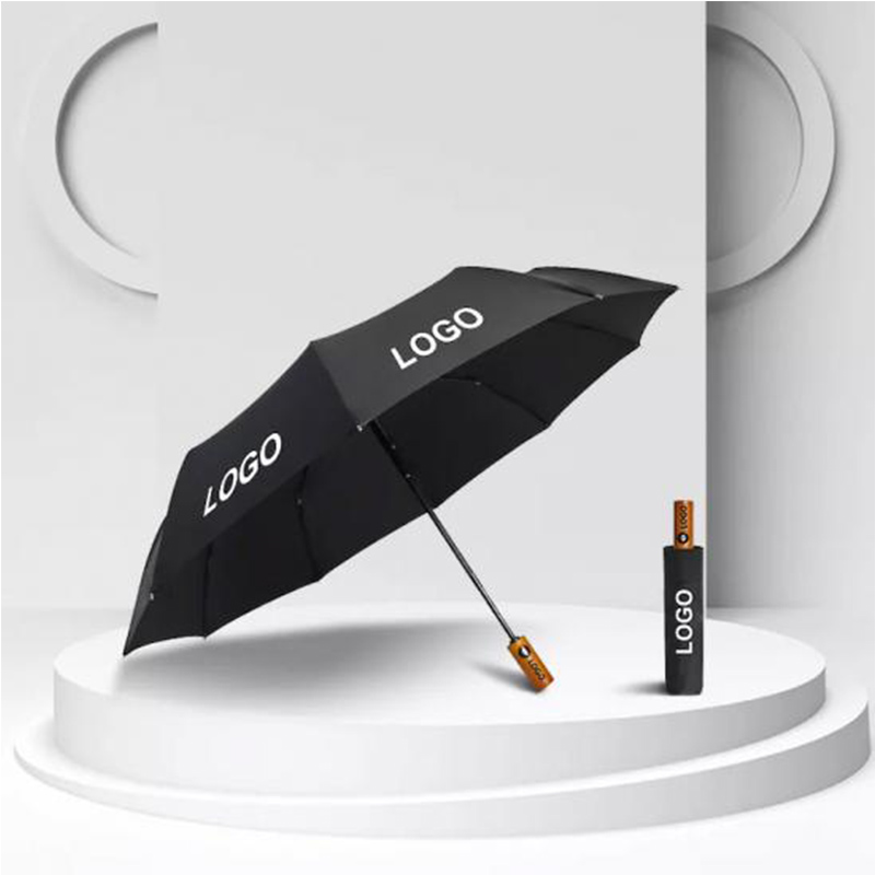 Custom Solid Wood Handle Umbrella 3 fold Umbrella